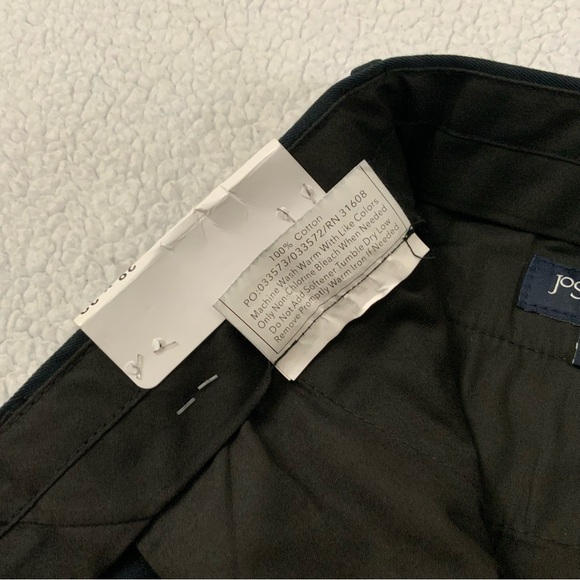 Jos. A. Bank Traveler’s Collection Pants 38x32 Navy Blue 100% Cotton Flat Front - Picture 8 of 16